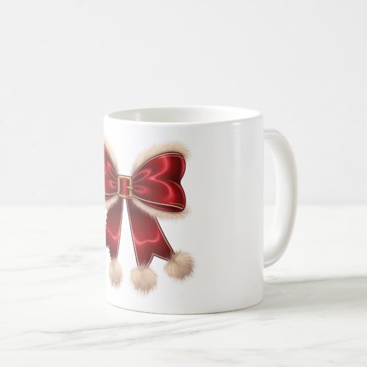 Schattigee Rode Kerst Coquette Bow Kerst Mok (Voorkant rechts)