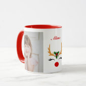 Schattigee Rode Kerst gepersonaliseerde kinder fot Mok (Voorkant links)