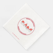 Schattigee rode kerst kawaii kat servet (Hoek)