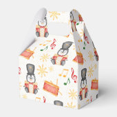 Schattigee rode kerst notenkrakerpinguïn bedankdoosjes (Achterkant)