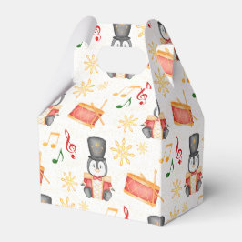 Schattigee rode kerst notenkrakerpinguïn bedankdoosjes