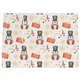 Schattigee rode kerst notenkrakerpinguïn groot cadeauzakje