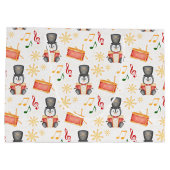 Schattigee rode kerst notenkrakerpinguïn groot cadeauzakje (Achterkant)