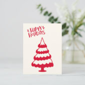 Schattigee rode kerstboom Briefkaart (Staand voorkant)