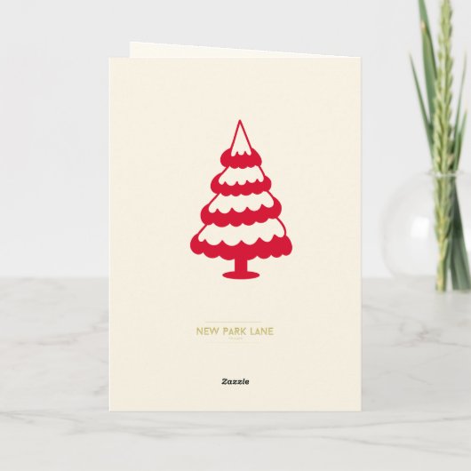 Schattigee rode kerstboom Kaart (Achterkant)