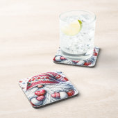 Schattigee rode kerstgnoom bier onderzetter (Rechterzijde)