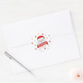 Schattigee rode kerstman kerstcadeau ronde sticker (Envelop)