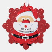 Schattigee rode Kerstman Kerstmis aangepaste vakan Ornament Kaart (Voorkant)