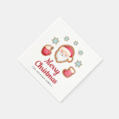 Schattigee Rode Kerstman Vrolijk Kerstfeest Servet (Hoek)