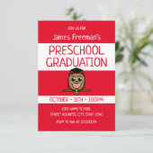 Schattigee rode kinderen boek stijl kleuterschool kaart (Staand voorkant)