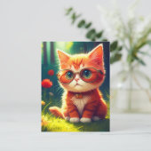 Schattigee rode kitten met bril-365478 briefkaart (Staand voorkant)