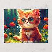Schattigee rode kitten met bril-365478 briefkaart (Achterkant)