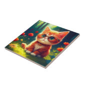 Schattigee rode kitten met bril-365478 tegeltje (Zijkant)