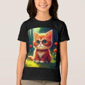 Schattigee rode kitten met bril-365478 Tri-Blend shirt (Voorkant)