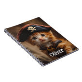 Schattigee rode kitten piraten foto notitieboek (Rechterzijde)