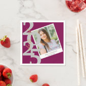 Schattigee rode klas van 2025 fotoafstudeerfeest servet (Insitu)