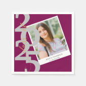 Schattigee rode klas van 2025 fotoafstudeerfeest servet (Voorkant)