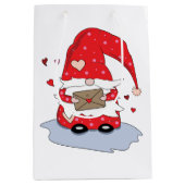 Schattigee Rode Kleine Gnome Valentijnsdag Gift Ba Medium Cadeauzakje (Voorkant)