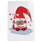 Schattigee Rode Kleine Gnome Valentijnsdag Gift Ba Medium Cadeauzakje (Achterkant)