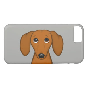 Schattigee rode Korthaar Dachshund   Cartoon Wiene iPhone 8/7 Hoesje