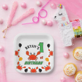 Schattigee rode krabben papieren bordje (Feest)