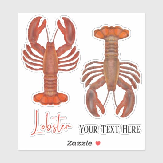 Schattigee rode kreeften Custom Ocean Nautical Sticker (Vel)