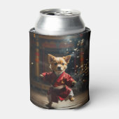 Schattigee rode kung fu puppy koeler (Blikje Voorkant)