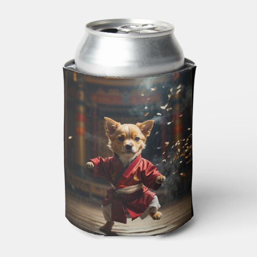 Schattigee rode kung fu puppy koeler (Blikje Voorkant)