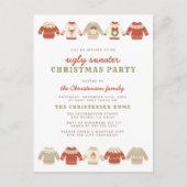 Schattigee rode lelijke trui kerstfeest uitnodiging briefkaart (Voorkant)