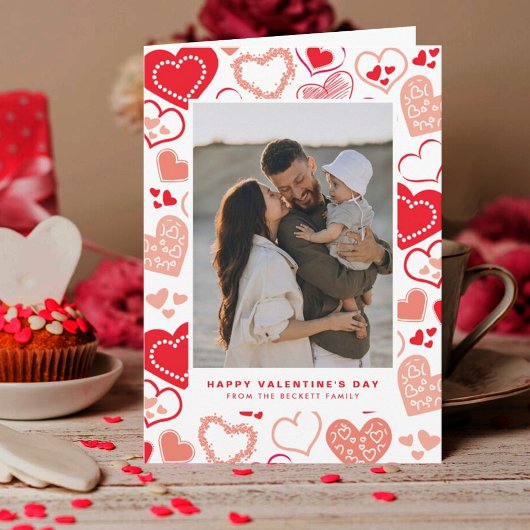 Schattigee rode liefde harten foto Valentijnsdag Feestdagen Kaart