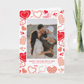 Schattigee rode liefde harten foto Valentijnsdag Feestdagen Kaart (Voorkant)