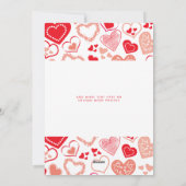 Schattigee rode liefde harten foto Valentijnsdag Feestdagenkaart (Achterkant)
