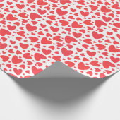Schattigee rode liefdesharten op witte Valentijn Cadeaupapier (Hoek)