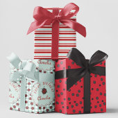 Schattigee rode lieveheersbeestje gepersonaliseerd inpakpapier vel