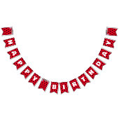 Schattigee rode lieveheersbeestje polka dot bloemb vlaggetjes (Alle)