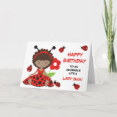 Schattigee rode lieveheersbeestje verjaardag kaart (Voorkant)