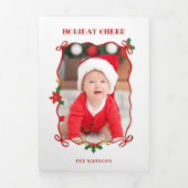 Schattigee rode linten en bogen 1 foto drieluik kaart (Cover)