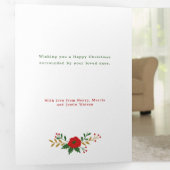 Schattigee rode linten en bogen 1 foto drieluik kaart (Binnenzijde eerst)