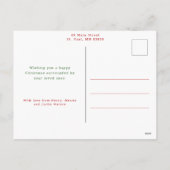 Schattigee rode linten en bogen 1 foto feestdagenkaart (Achterkant)