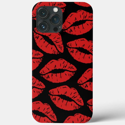 Schattigee rode lippenstift kussen lippenpatroon Case-Mate iPhone case (Achterkant)