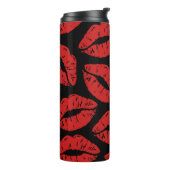 Schattigee rode lippenstift kussen lippenpatroon thermosbeker (Gedraaid links)