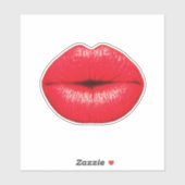 Schattigee rode lippenstift lippen pop kunst sticker (Vel)
