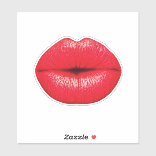 Schattigee rode lippenstift lippen pop kunst sticker (Vel)