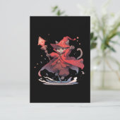 Schattigee rode Mage Cat Hero Bedankkaart (Staand voorkant)