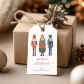 Schattigee rode notenkraker kerst cadeaulabel