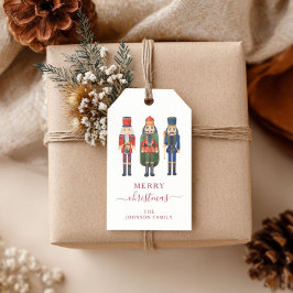 Schattigee rode notenkraker kerst cadeaulabel