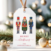 Schattigee rode notenkraker kerst cadeaulabel