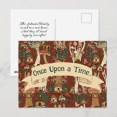 Schattigee rode paddenstoel sprookje bewegende aan briefkaart (Voorkant / Achterkant)