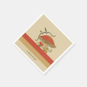 Schattigee  rode paddenstoelen servet (Hoek)