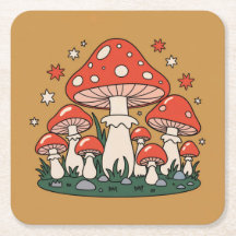 Schattigee Rode Paddenstoelen Sterren Metallic Gou